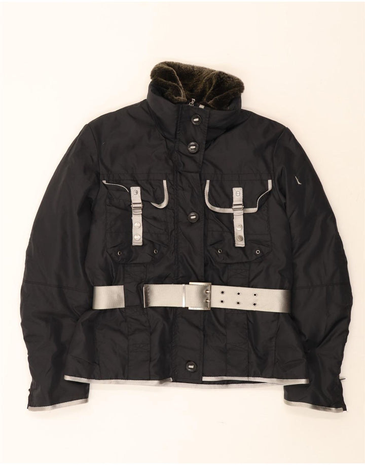 PEUTEREY Giacca da donna con cappuccio IT 46 Large Nera in poliammide