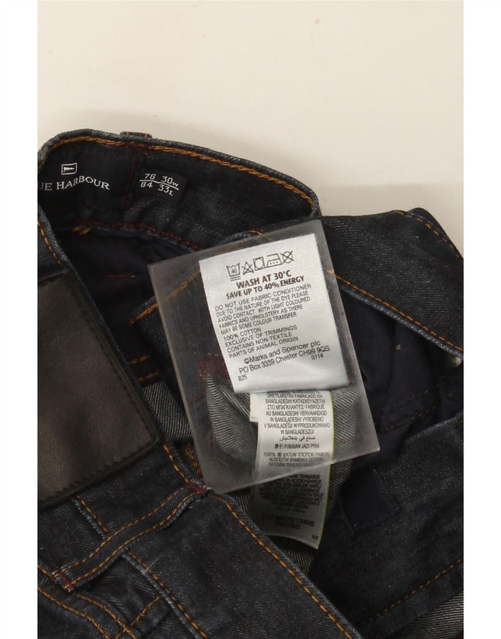 Jeans dritti da uomo Marks & Spencer Blue Harbour W30 L33 cotone blu navy