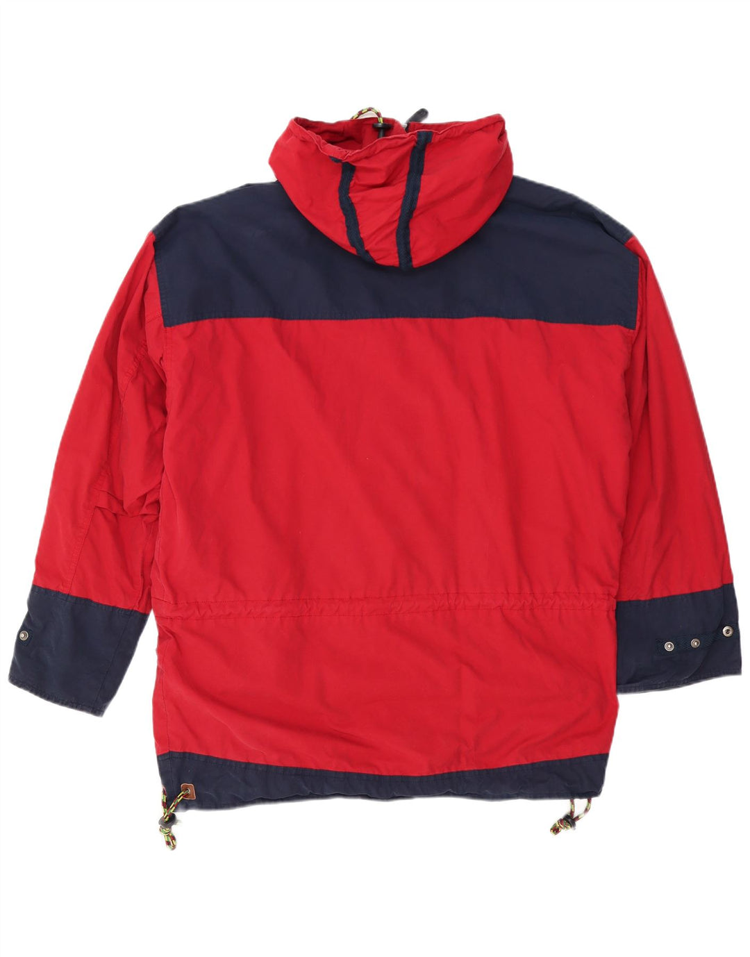 NORHEIM Giacca anorak da uomo con cappuccio UK 40 Large Rosso Colorblock Cotone