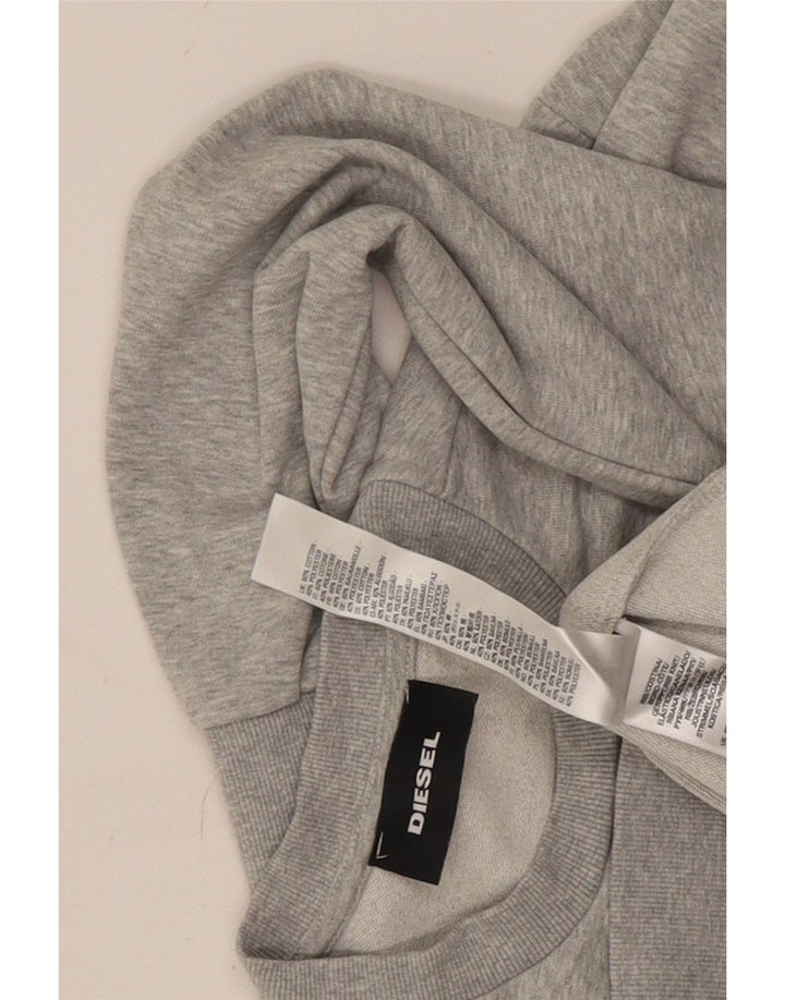 Diesel Felpa con grafica da uomo Maglione grande cotone chiazzato grigio
