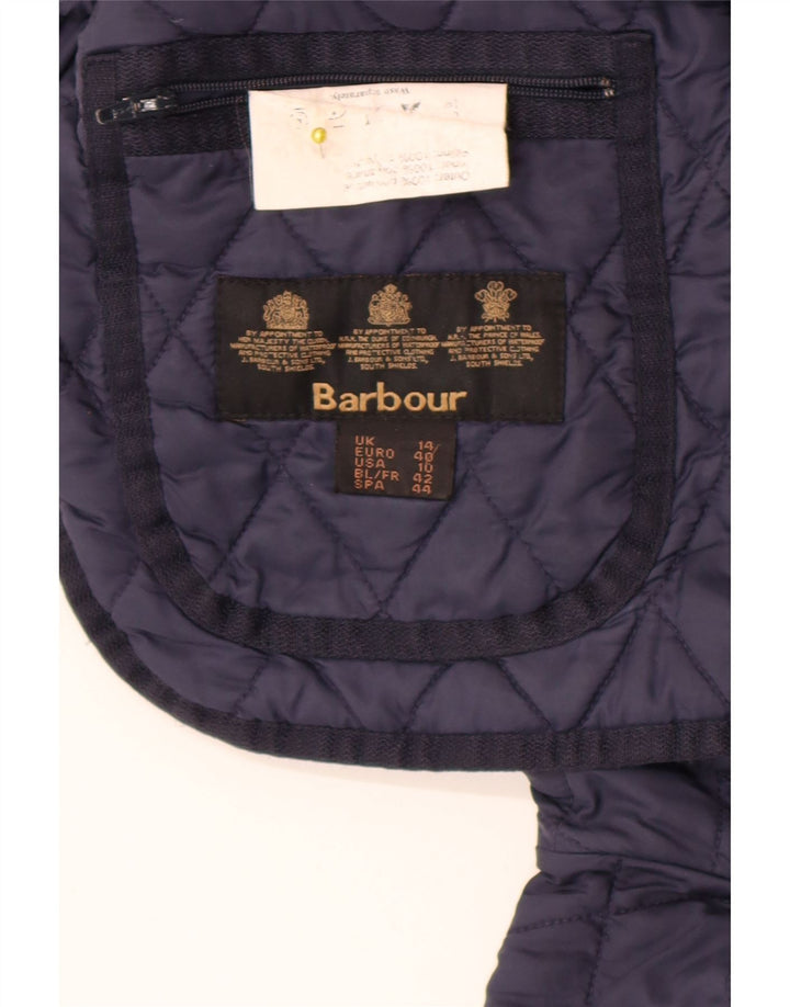 Giacca trapuntata da donna Barbour UK 14 Large Blu Navy in poliammide