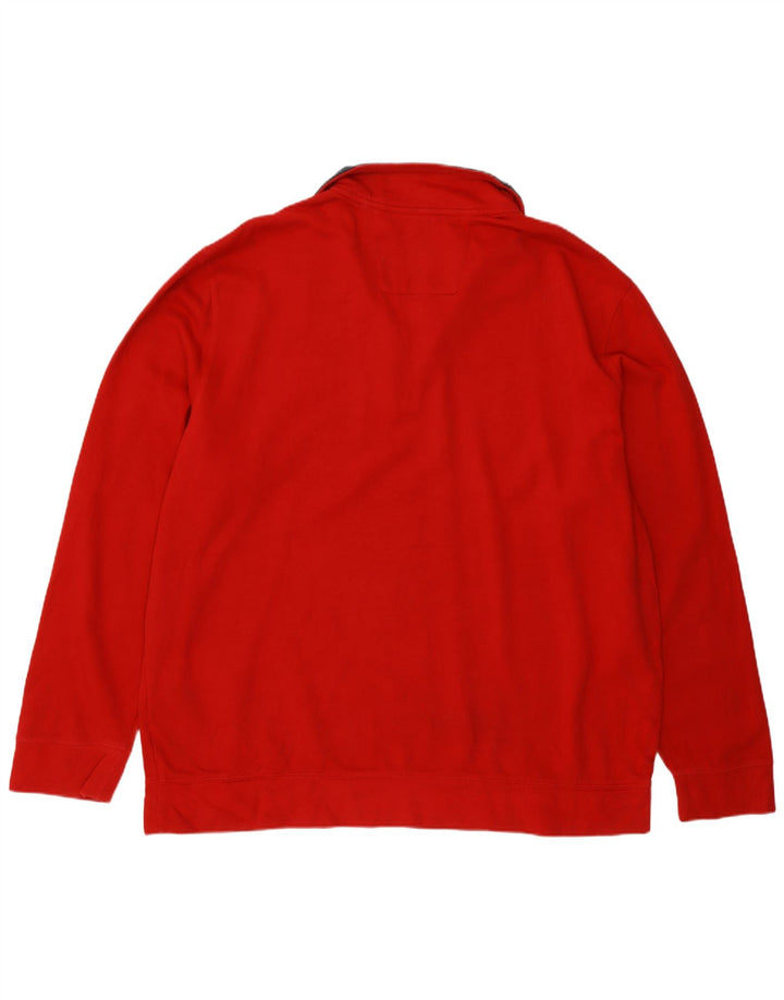 Felpa da uomo con collo con zip Nautica, maglione 2XL rosso