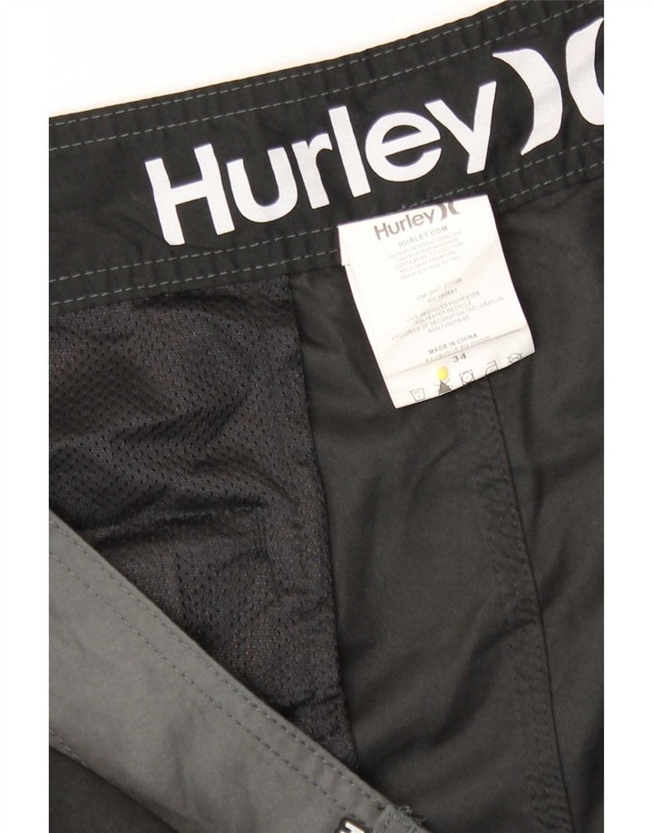 Pantaloncini da bagno da uomo Hurley Large in poliestere color block nero