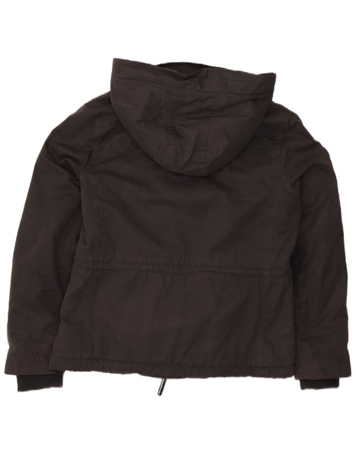 Giacca a vento con cappuccio Windparka da donna SUPERDRY UK 16 grande nera