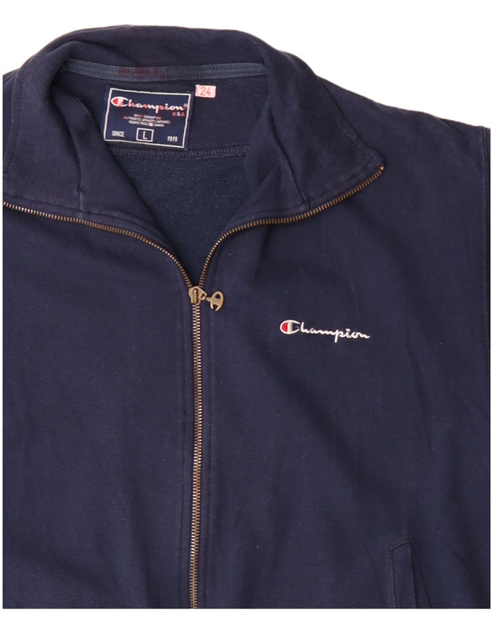 Giacca da ginnastica da donna Champion UK 16 Large in cotone blu navy