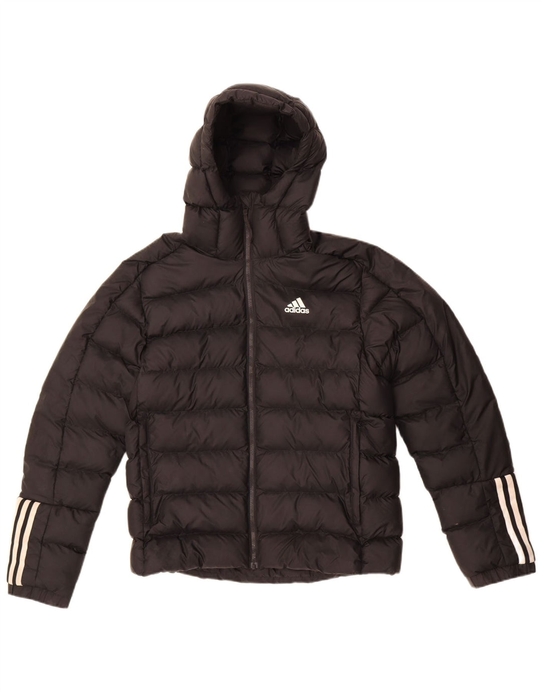 Giacca imbottita con cappuccio da uomo Adidas UK 36 Small Black Colourblock in poliacrilico