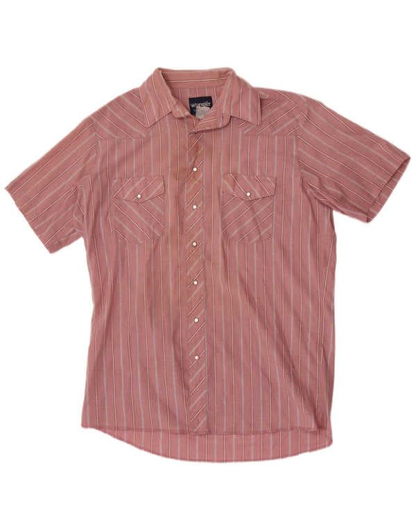 Camicia a maniche corte western da uomo Wrangler, a righe grandi rosa