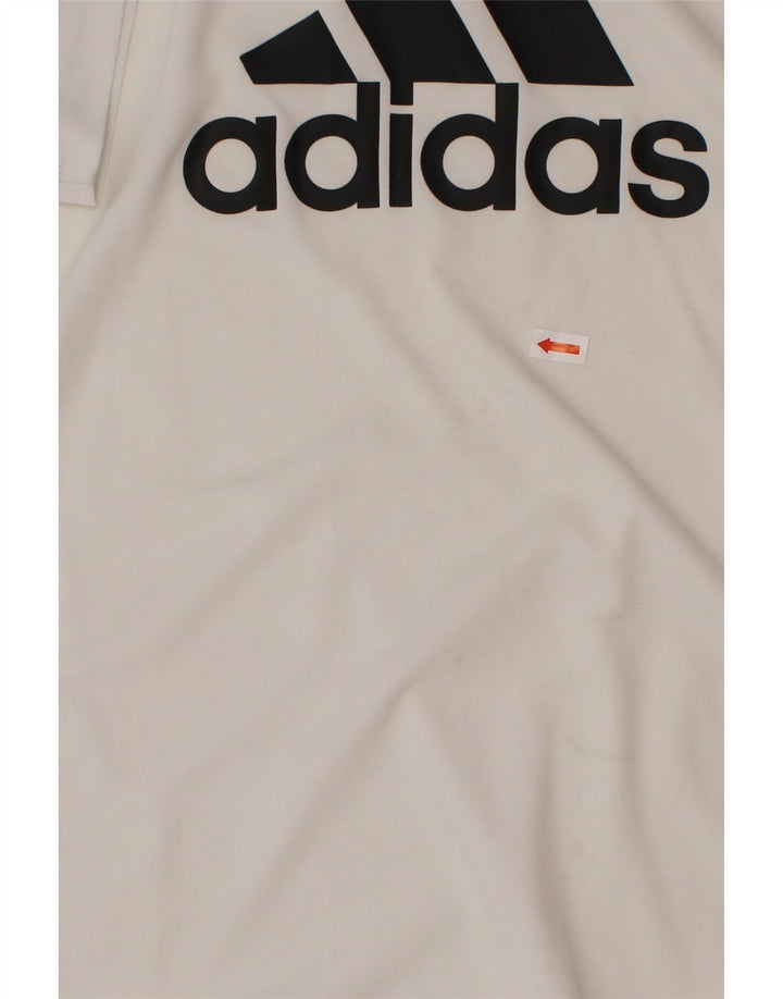 T-shirt grafica ADIDAS per ragazzi 11-12 anni in poliestere bianco