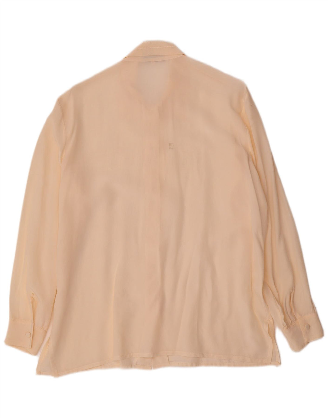 Camicia camicia vintage da donna UK 14 Seta bianco sporco medio