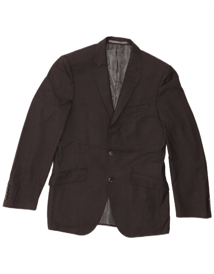 Giacca blazer a 2 bottoni da uomo Marks & Spencer UK 38 lana vergine grigio medio