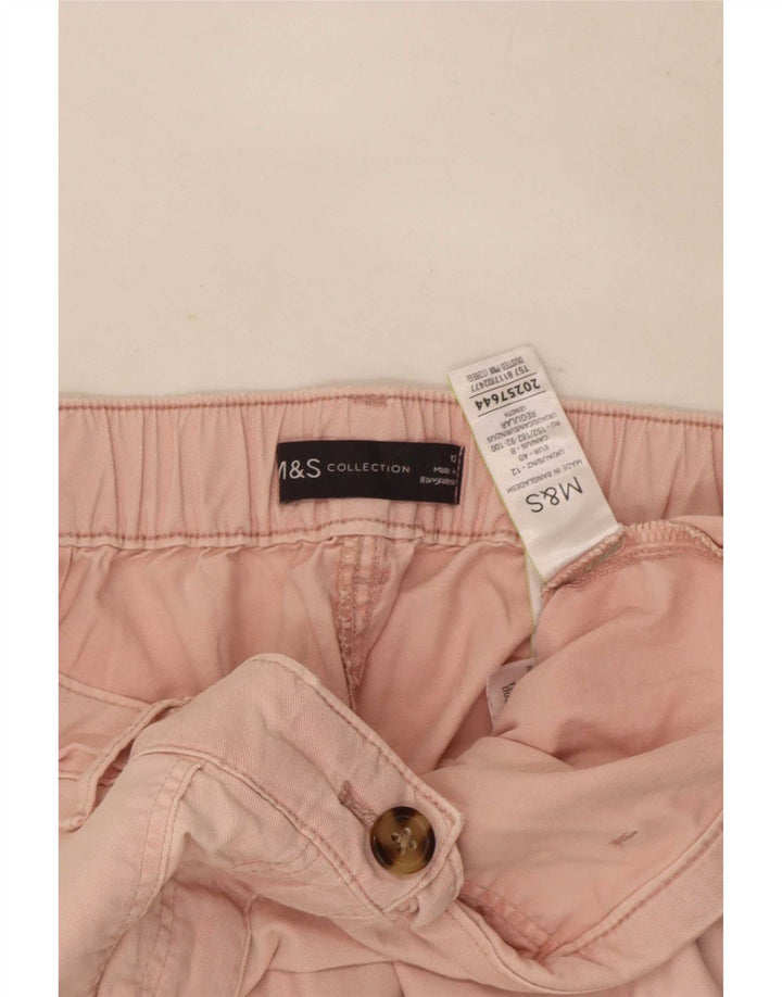 Pantaloni cargo corti Marks & Spencer da donna UK 12 medi W30 L26 Rosa