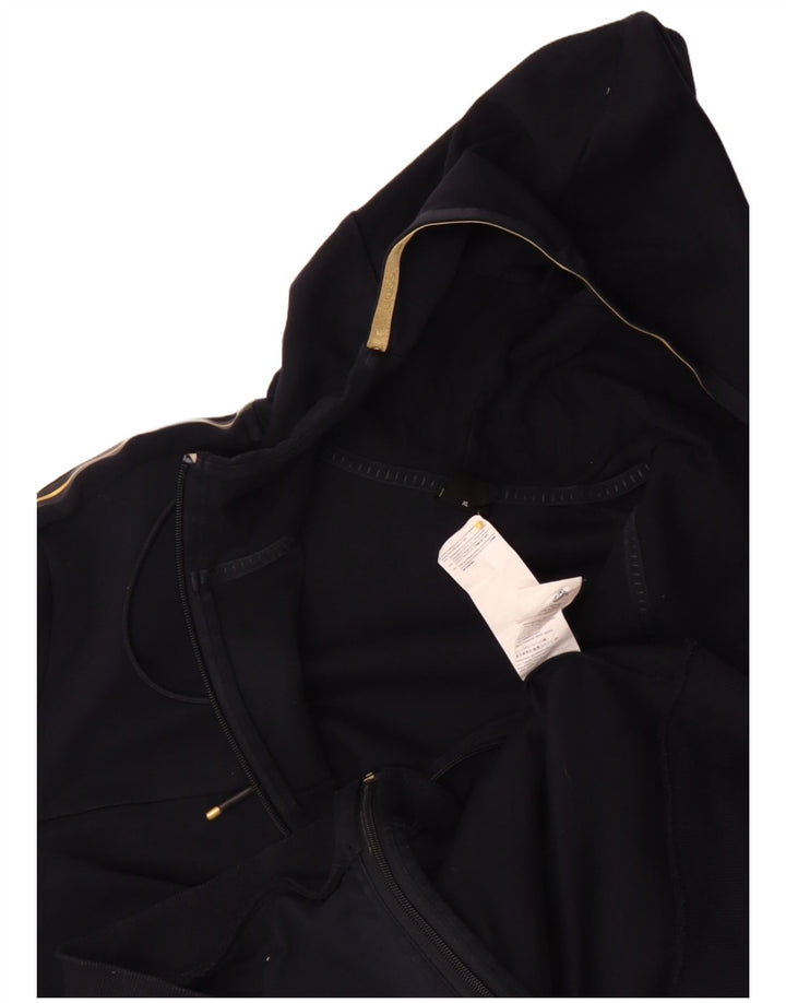 Felpa con cappuccio e zip da uomo Hugo Boss XL in cotone blu navy moderno