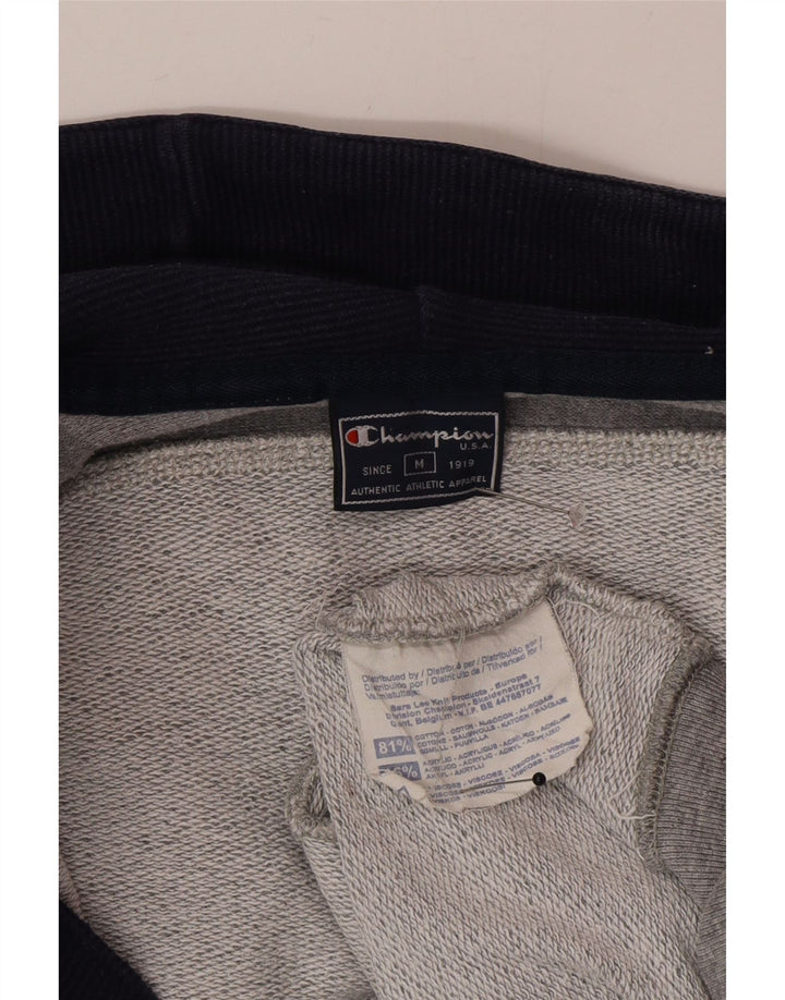 Maglione con cappuccio e zip da uomo Champion in cotone color block grigio medio