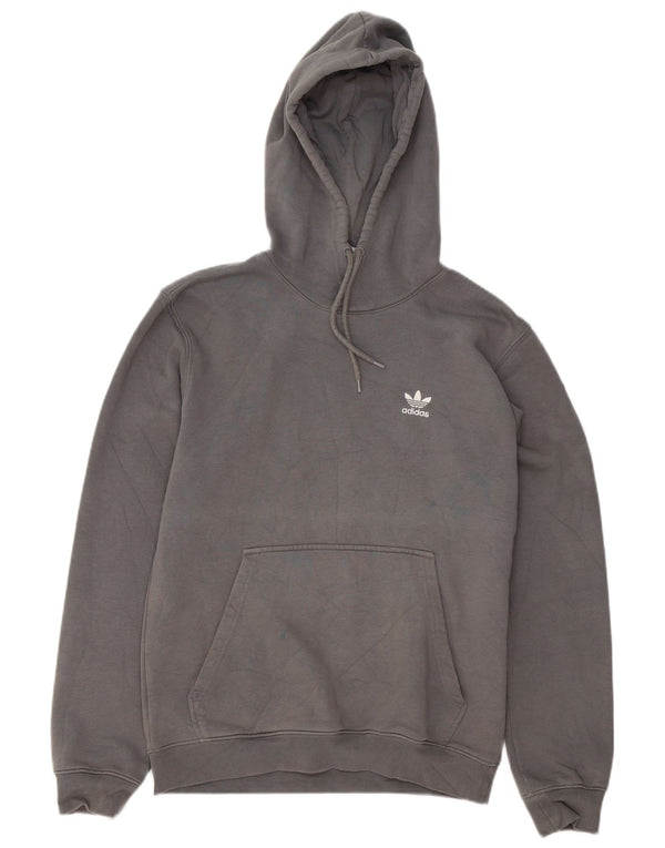 Felpa con cappuccio da uomo Adidas Small in cotone grigio