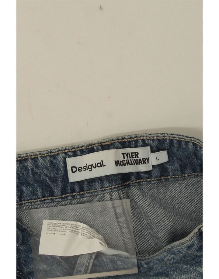 Desigual Jeans svasati da donna grandi W32 L30 cotone patchwork blu