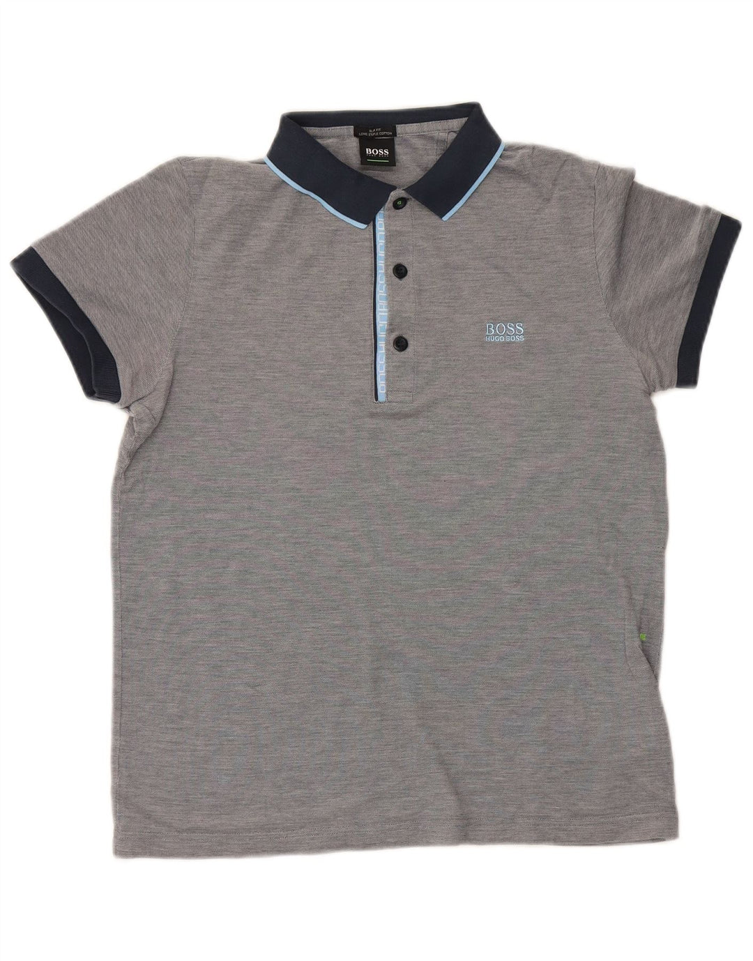 Polo da uomo Hugo Boss in cotone color block grigio medio