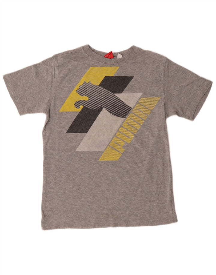 Maglietta grafica da ragazzo Puma 9-10 anni in cotone grigio medio