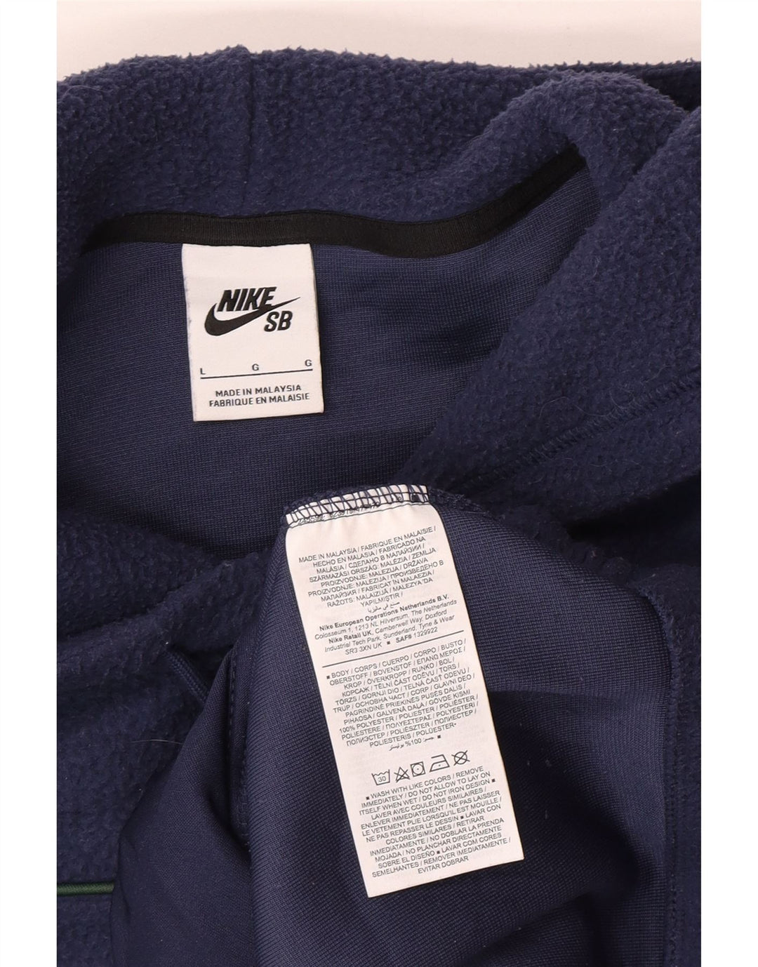 Maglia in pile con cappuccio Nike da uomo grande in poliestere blu navy