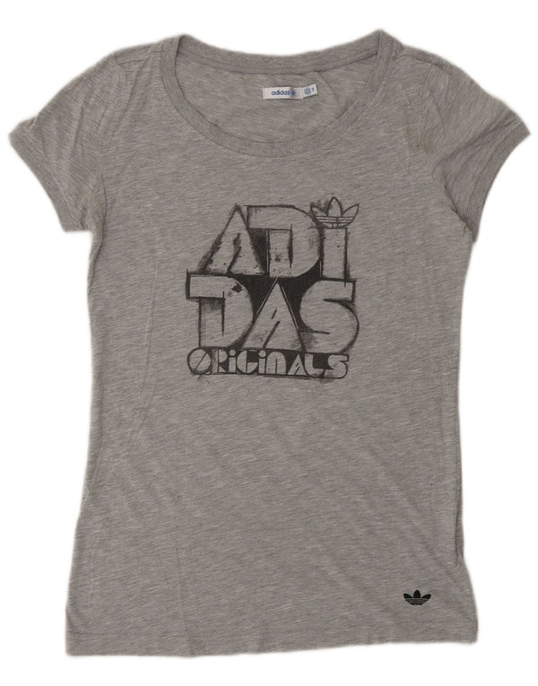 Adidas Womens Graphic T-Shirt Top IT 46 Medium Grey