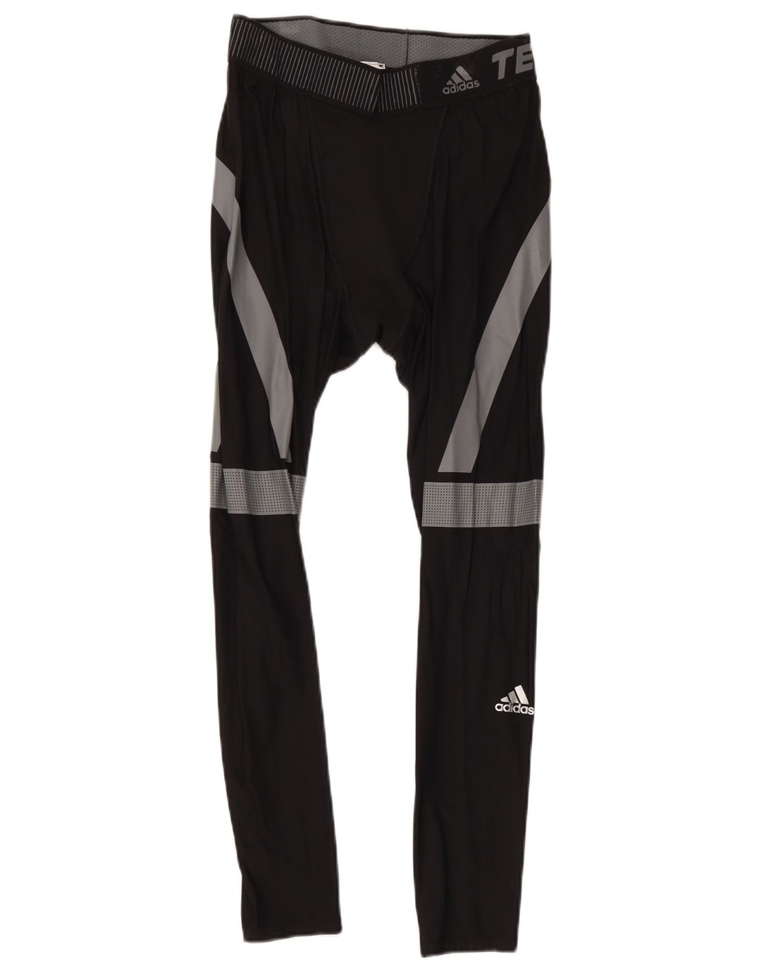 Adidas Tech Fit Crop Leggings da uomo Large Nero Colourblock in poliammide