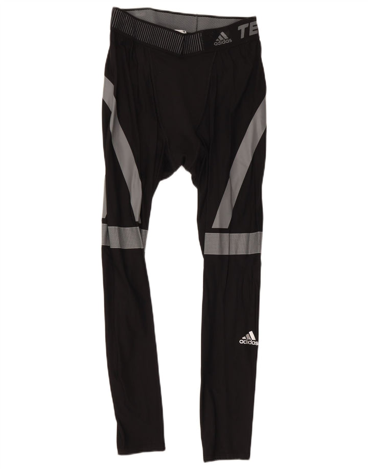 Adidas Tech Fit Crop Leggings da uomo Large Nero Colourblock in poliammide