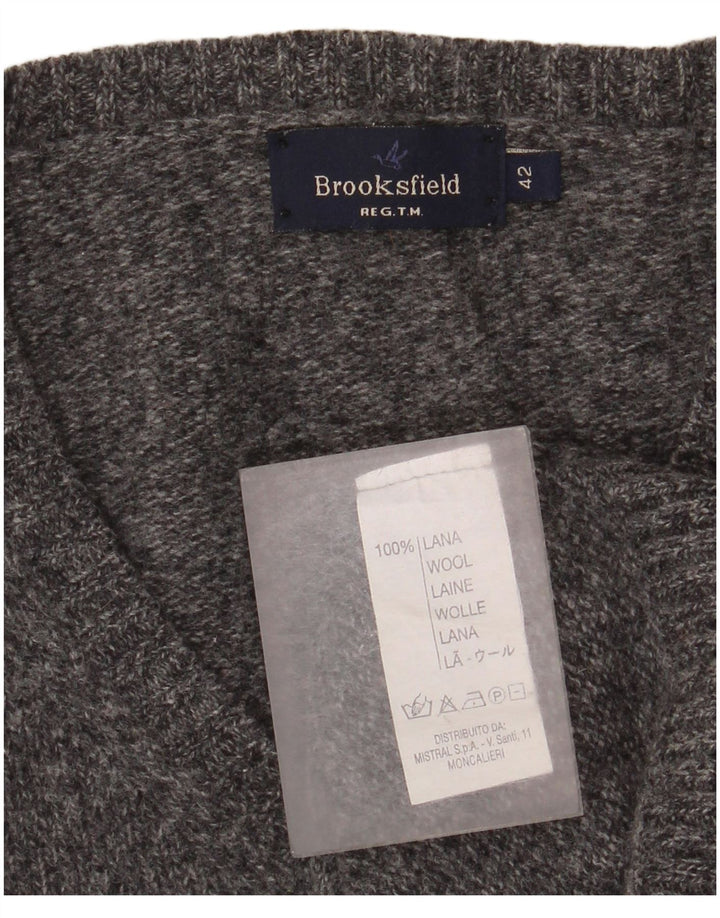 Maglione da donna con scollo a V Brooksfield IT 42 Lana screziata grigio medio