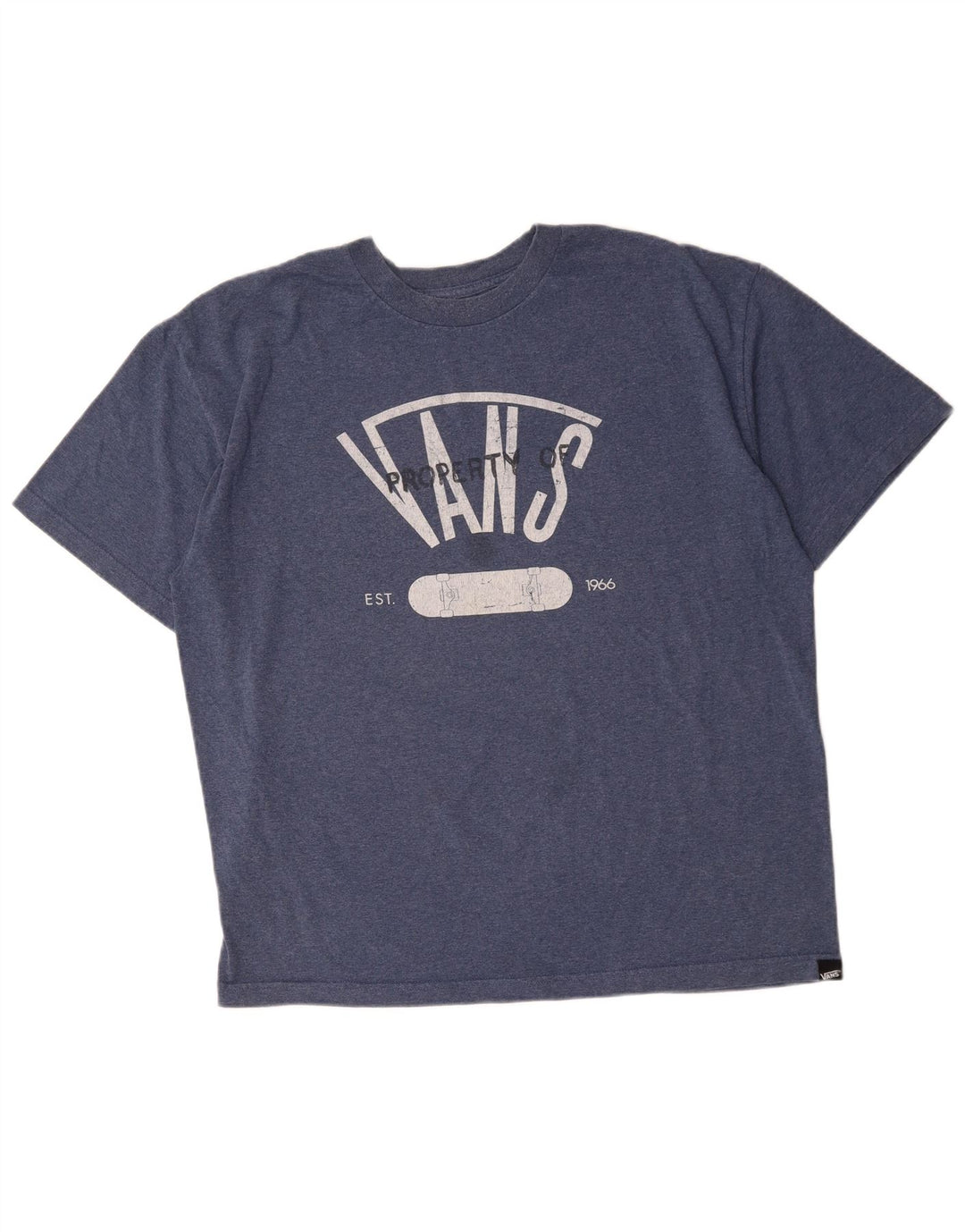 T-shirt grafica da uomo Vans Top XL in cotone blu navy