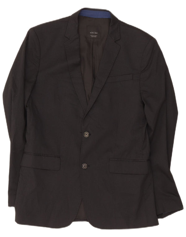 Giacca blazer a 2 bottoni da uomo Zara EU 50 viscosa gessata nera media