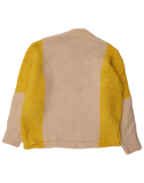 Maglione maglione a collo alto da donna Marks & Spencer UK 10 piccolo bianco sporco