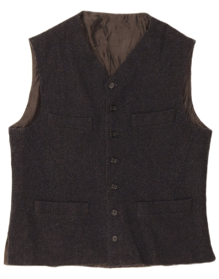 Gilet pratico da uomo vintage UK 36 piccolo grigio