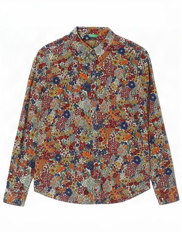 Camicia da donna Benetton UK 14 grande multicolore floreale