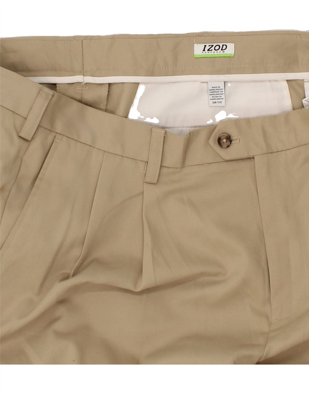 IZOD Mens Pegged Suit Trousers W38 L30 Beige Polyester Vintage Izod and Second-Hand Izod from Messina Hembry 