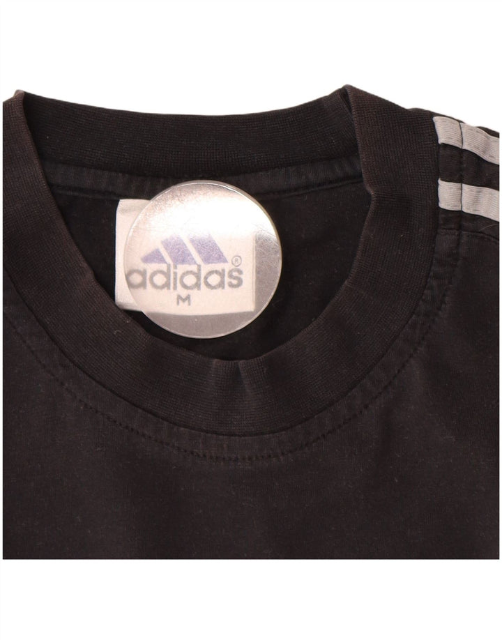T-shirt Adidas da uomo Top media in cotone nero