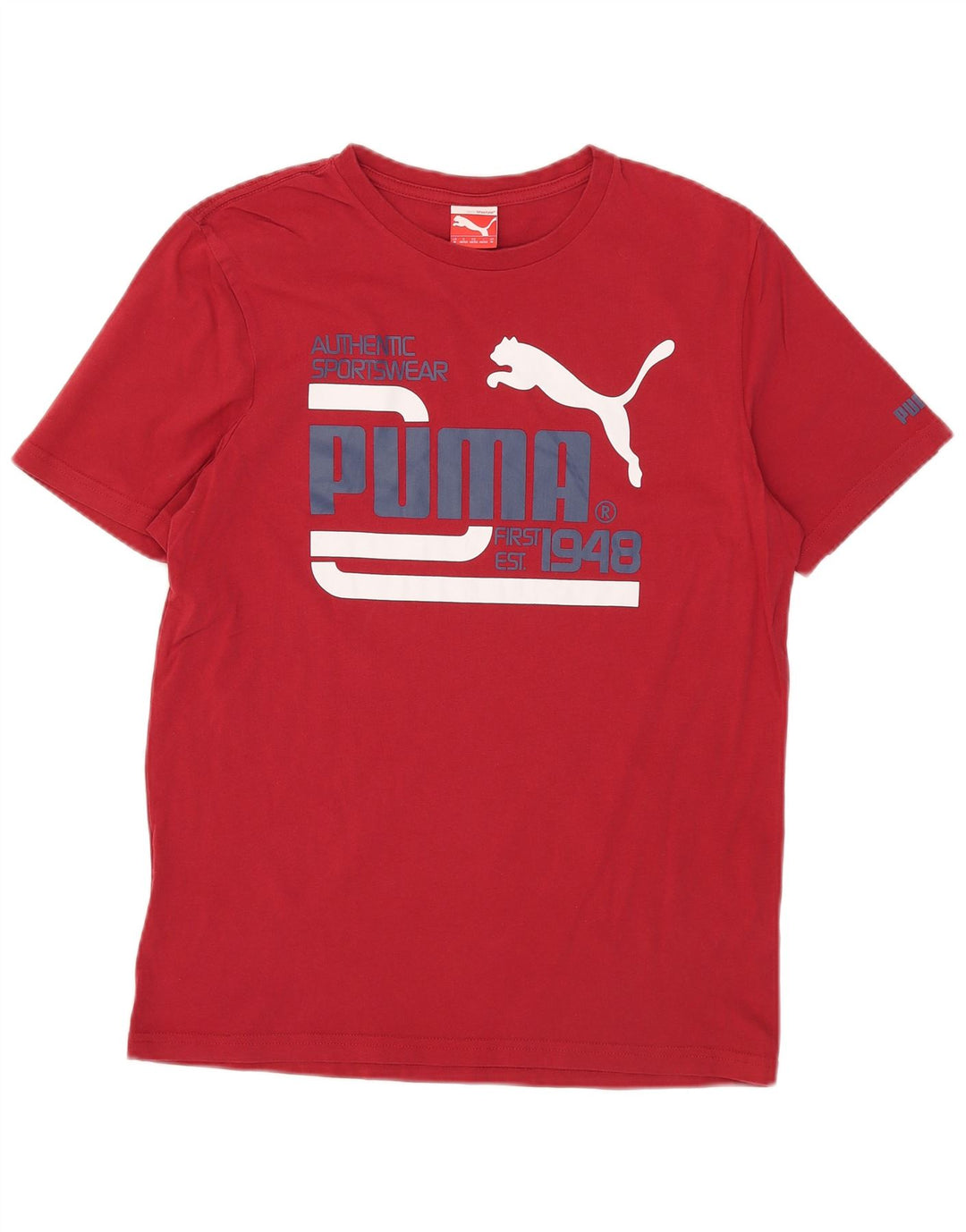 T-shirt grafica da uomo Puma Top in cotone rosso medio