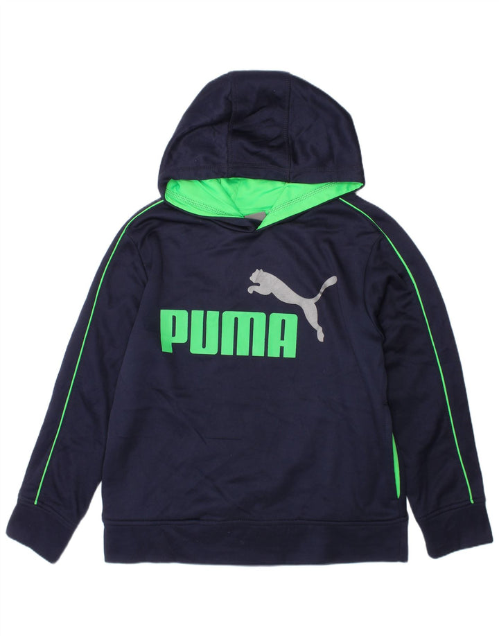 Felpa con cappuccio grafica PUMA per ragazzi 7-8 anni piccola in poliestere blu navy