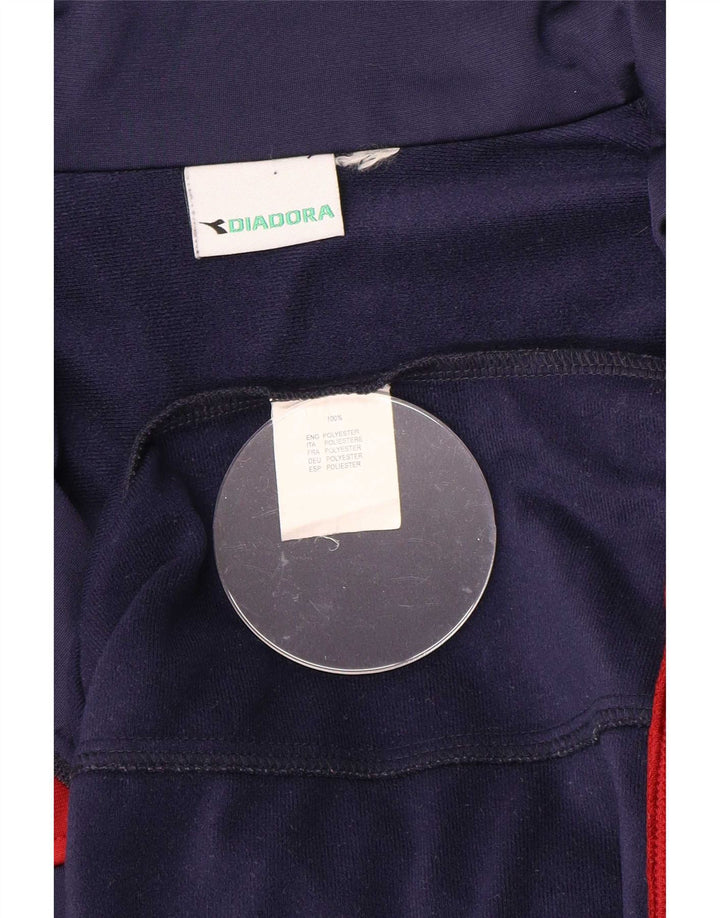 Giacca da tuta da uomo Diadora Large in poliestere color block blu navy