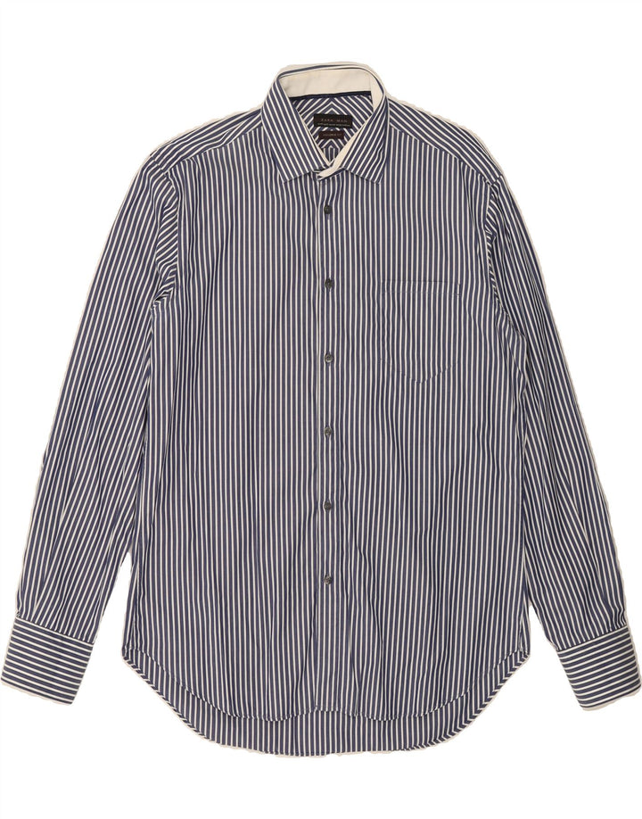 ZARA Mens Tailored Fit Shirt Size 42 Large Navy Blue Pinstripe Vintage Zara and Second-Hand Zara from Messina Hembry 