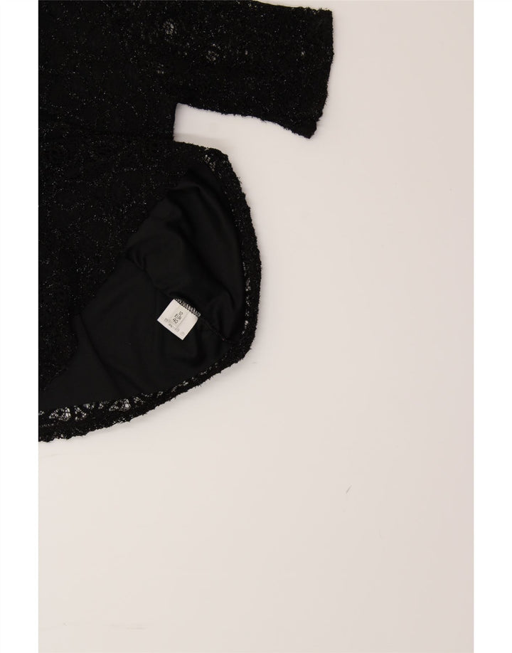 SASHA Womens Abstract Pattern Blouse Top UK 12 Medium Black Vintage Sasha and Second-Hand Sasha from Messina Hembry 