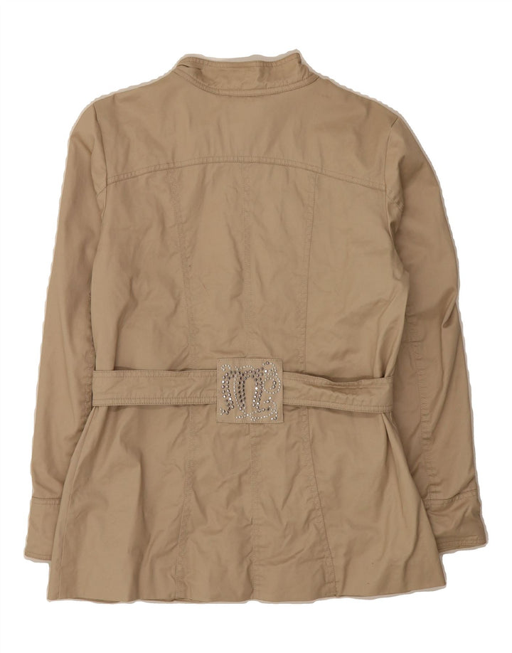 MORGAN Womens Military Jacket IT 42 Medium Beige Cotton Vintage Morgan and Second-Hand Morgan from Messina Hembry 