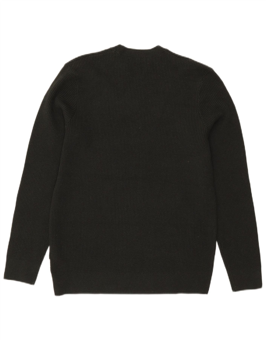 Maglione maglione girocollo da uomo Marks & Spencer piccolo poliestere kaki