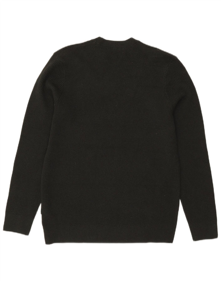 Maglione maglione girocollo da uomo Marks & Spencer piccolo poliestere kaki