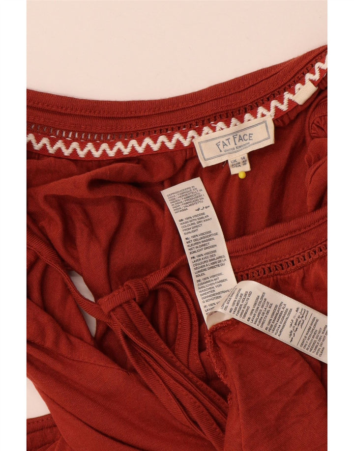 Abito lungo da donna con volant Fat Face UK 14 Large in viscosa arancione
