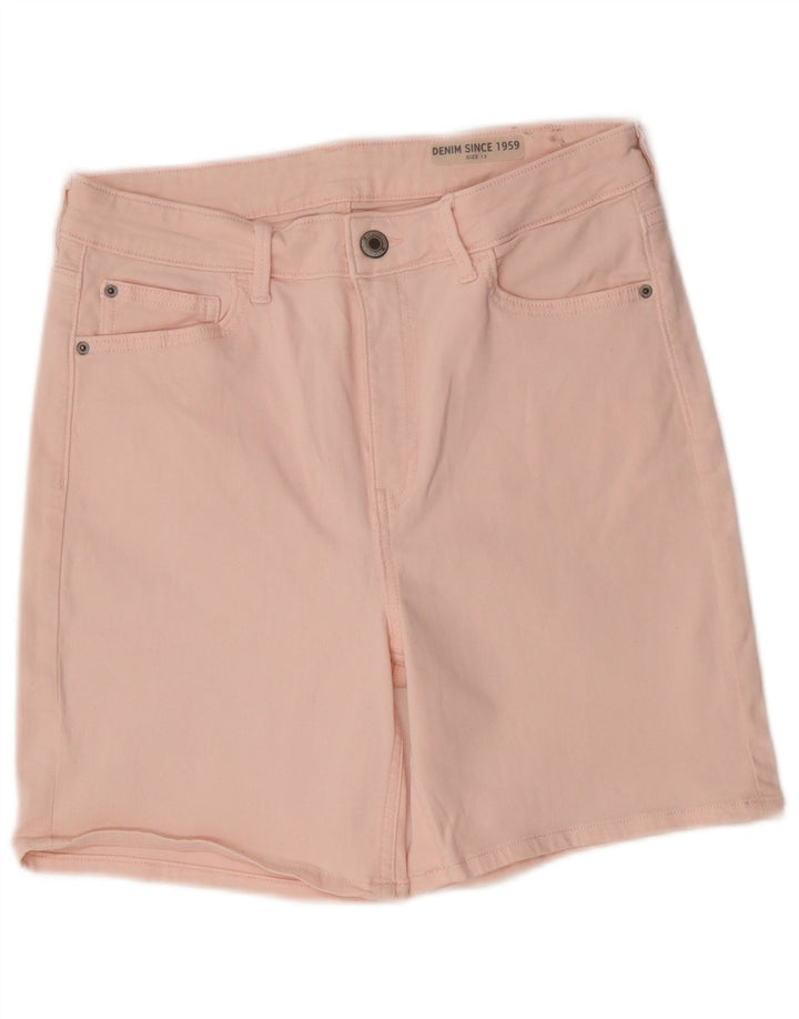Pantaloncini di jeans da donna Marks & Spencer UK 12 medi W30 cotone rosa