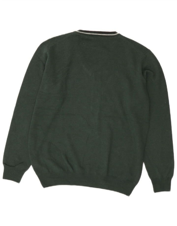Maglione maglione con scollo a V da bambino Fred Perry 15-16 anni in lana verde