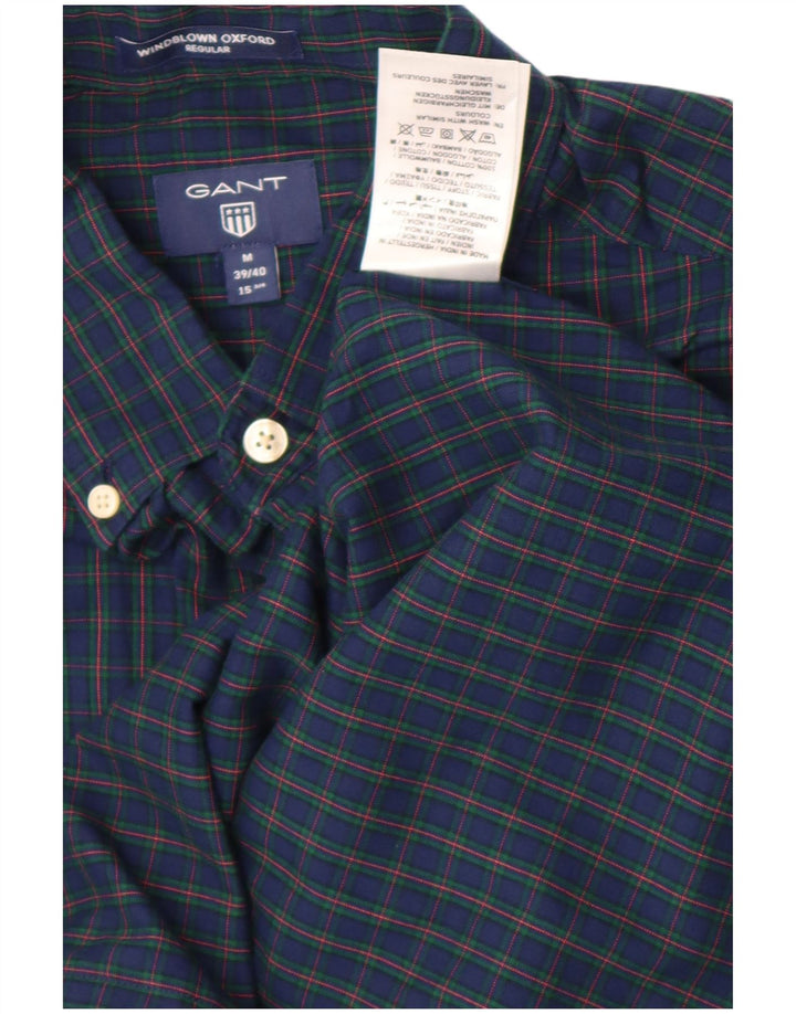 Gant Camicia da uomo vestibilità regolare taglia 39/40 15 3/4 percalle medio blu navy