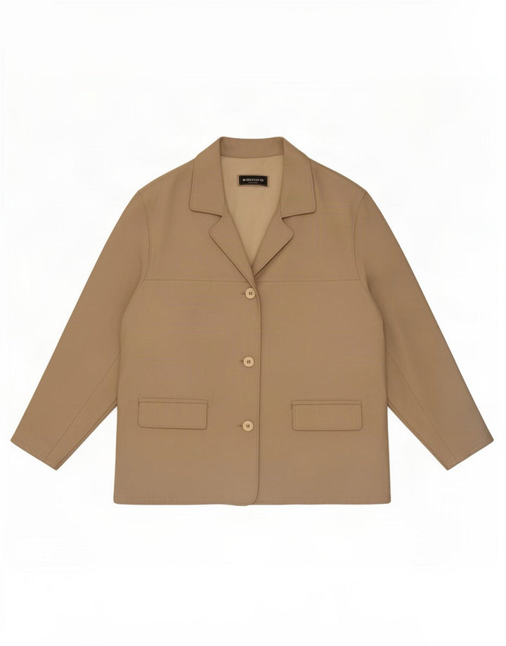 Giacca in Pelle Donna Equipe Loose Fit IT 42 Beige Medio