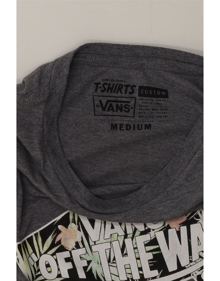 T-shirt grafica da uomo Vans Top in cotone chiazzato grigio medio