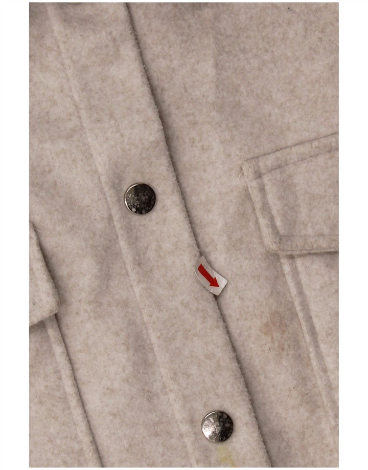 Camicia in pile Shacket oversize da donna Zara UK 16 grande poliestere grigio
