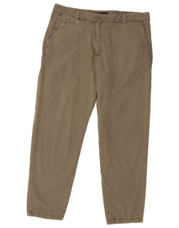 Pantaloni chino slim crop da donna Marks & Spencer UK 14 Large W32 L26 Cachi