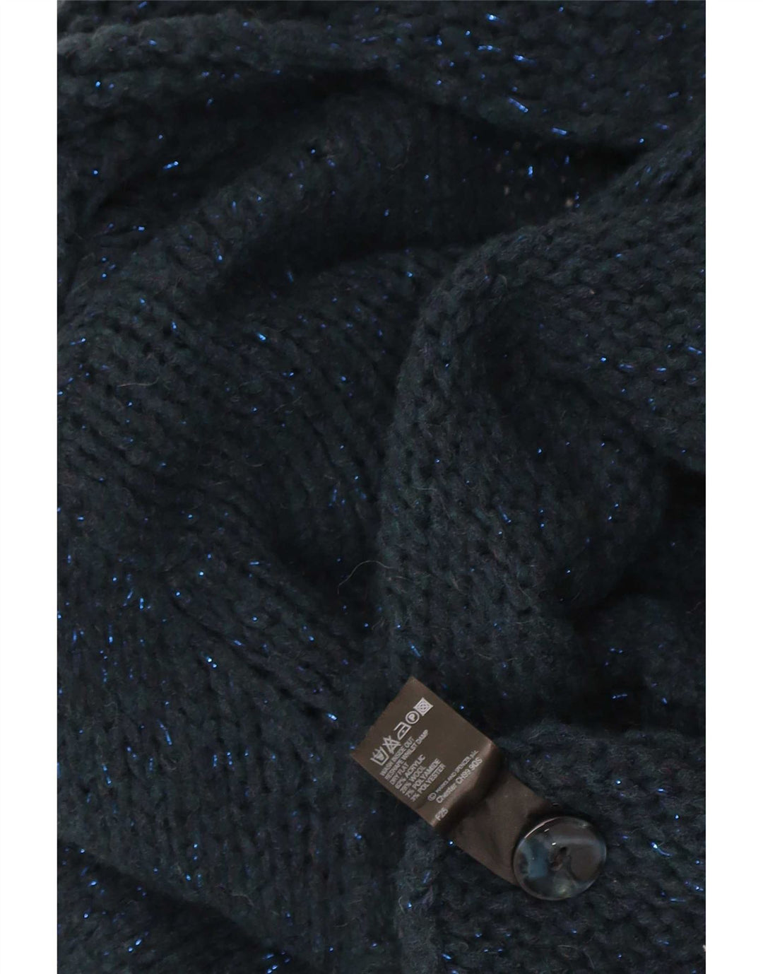 Maglione cardigan da donna Marks & Spencer UK 16 grande blu navy screziato